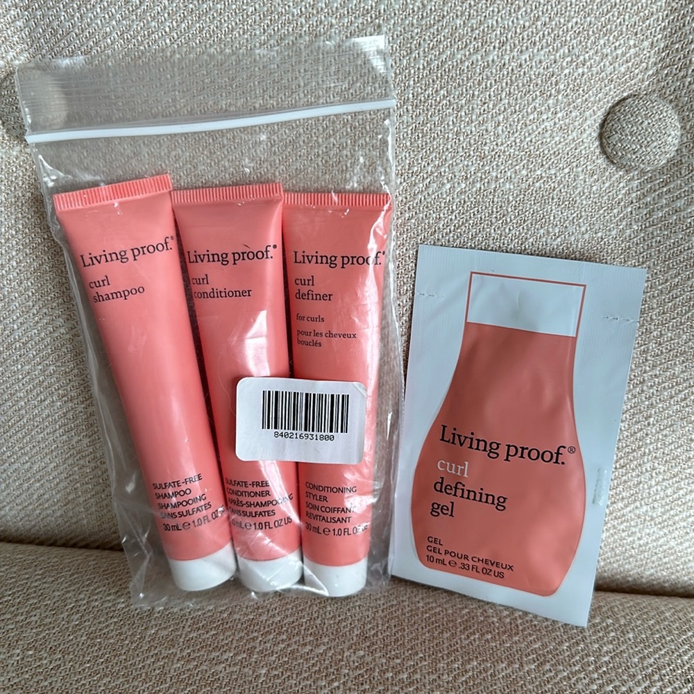 Living proof travel/sample size: curl conditioner, curl shampoo, curl definer